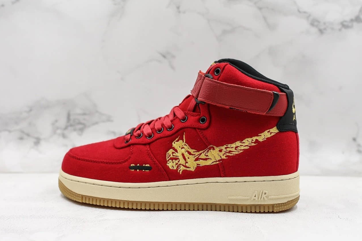 Nike Air Force 1 High Premium Wool Wine Red Black Gold CI3900-991, Stylish & Comfortable Footwear