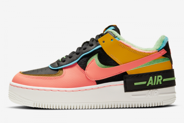 Women's Nike Air Force 1 Shadow SE Solar Flare/Atomic Pink-Baltic Blue CT1985-700: Stylish and Sporty Sneakers for Women