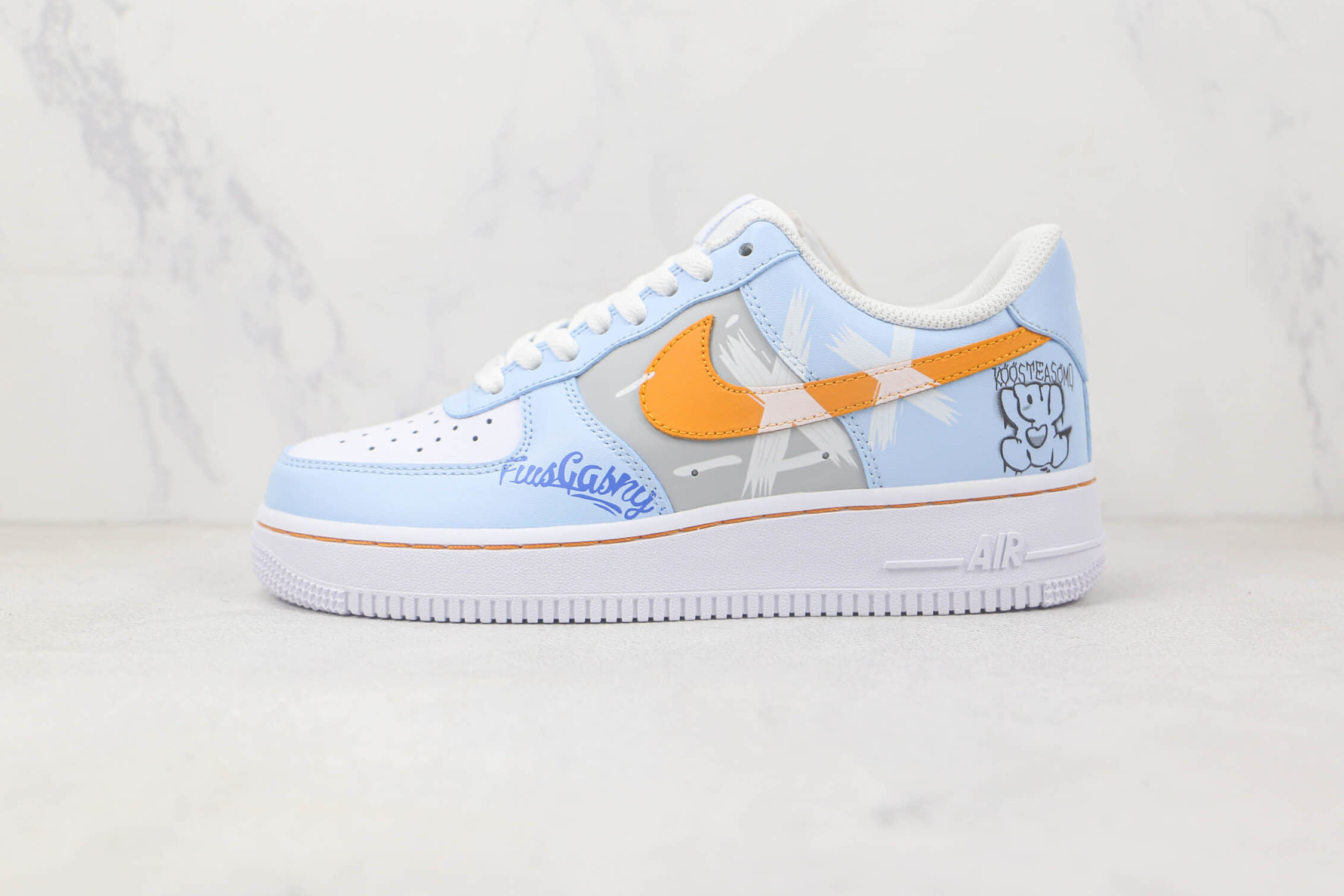 Nike Air Force 1 07 Low Garfield Light Blue Orange Grey CW2288-669 - Buy Now!