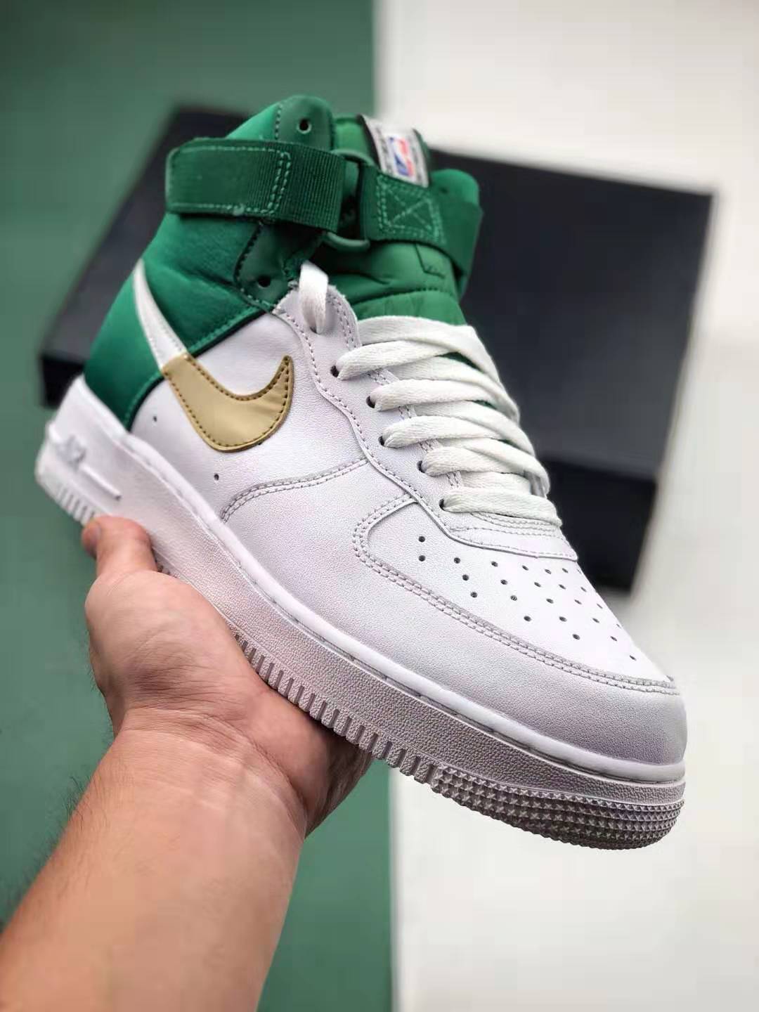 Nike NBA x Air Force 1 High Celtics White Green Gold BQ4591-100 - It's Time for Some Championship Style!