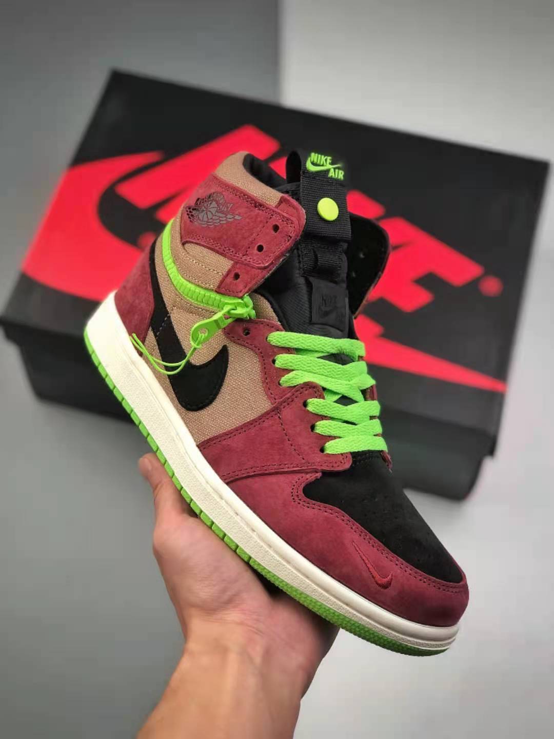 Air Jordan 1 High Switch Red Brown Green Black CW6576-600