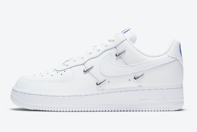 Nike Air Force 1 LX Chrome Swooshes White/Hyper Royal-Black CT1990-100 - Shop Now!