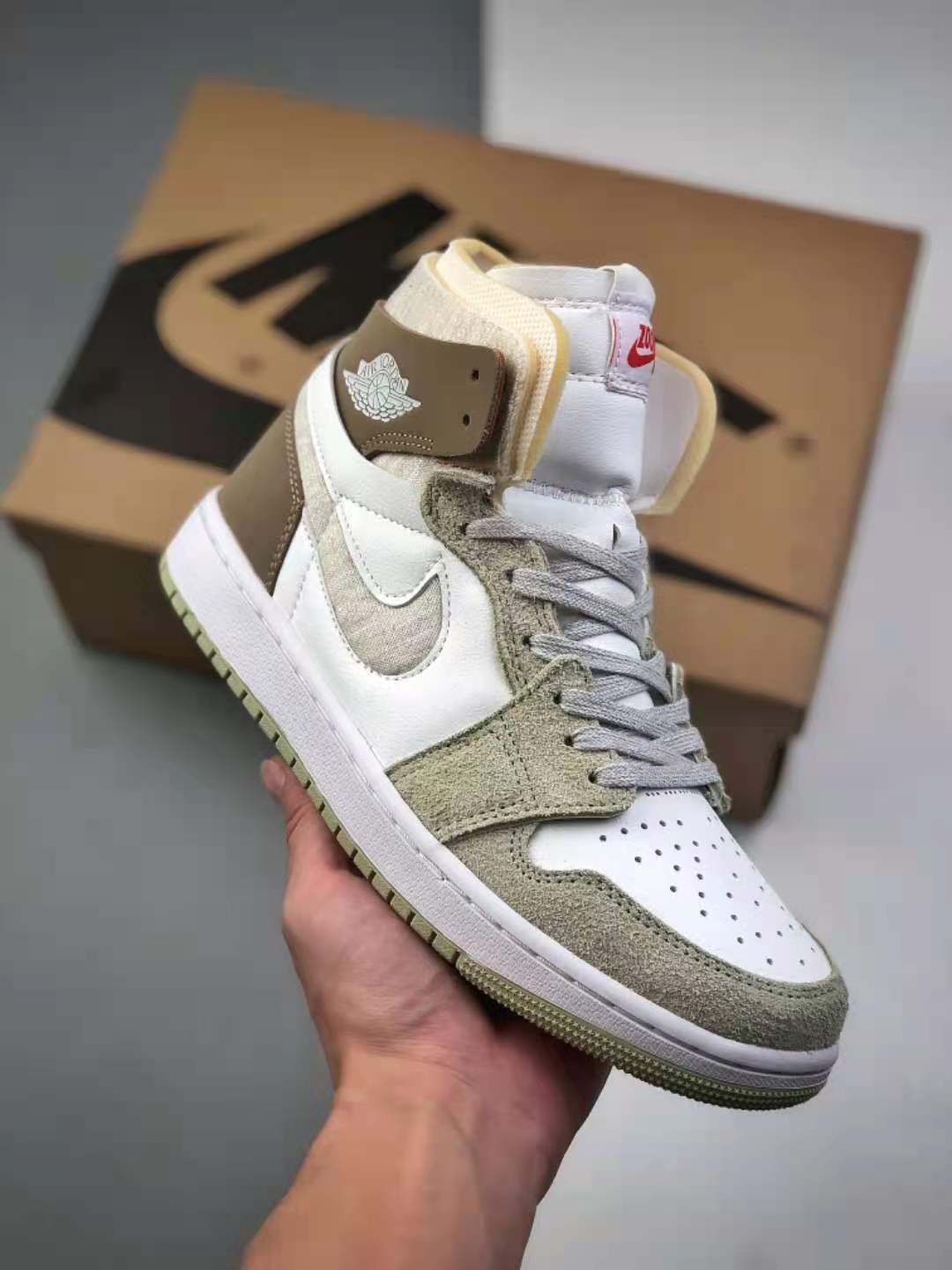 Air Jordan 1 High Zoom Comfort 'Olive Aura' CT0979-102 - Buy Now for Ultimate Style and Comfort