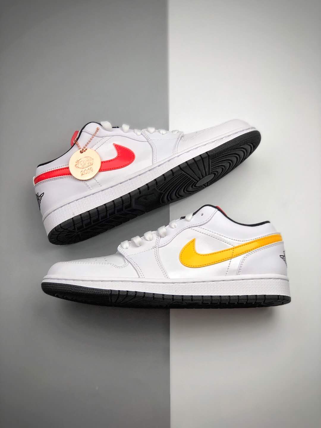 Air Jordan 1 Low 'Multi-Color Swoosh' CW7009-100: Stylish and Vibrant Sneakers