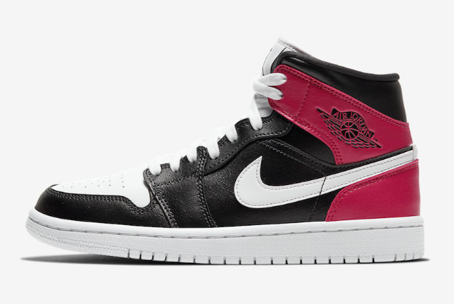 Air Jordan 1 Mid Black/White-Noble Red | BQ6472-016 - Iconic Style and Sleek Design