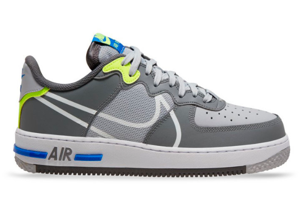 Nike Air Force 1 React Wolf Grey/White-Smoke Grey-Dark Grey CD4366-002 - Stylish and Comfortable Sneakers