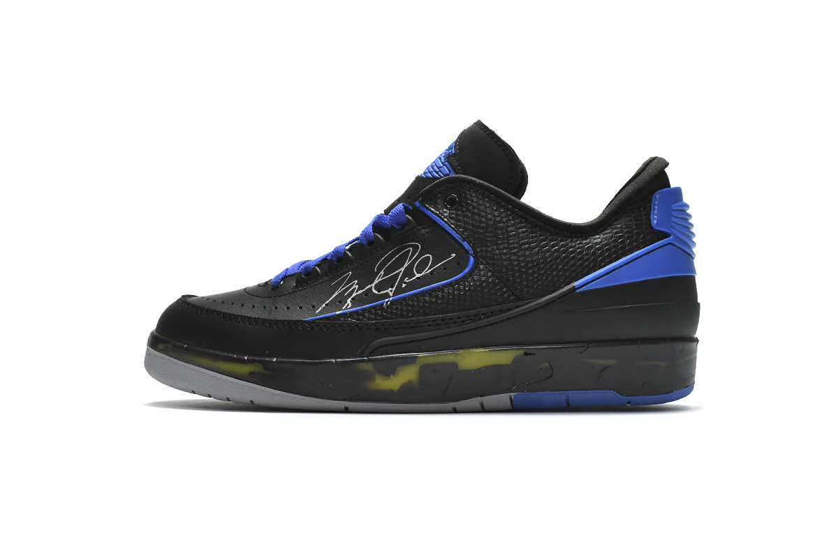 Off-White X Air Jordan 2 Retro Low SP 'Black Varsity Royal' - Limited Edition Collaboration with Iconic Style