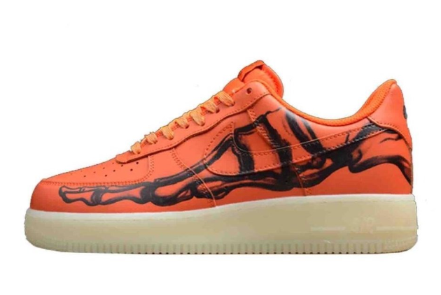 Nike Air Force 1 Skeleton Brilliant Orange CU8067-800 - Trendy Skeleton Sneaker