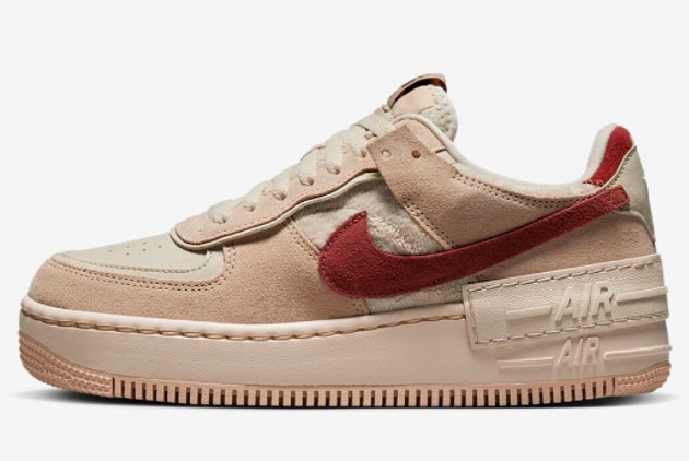 Nike Air Force 1 Shadow Shimmer/Mars Stone-Sanddrift-Pearl White DZ4705-200 - Stylish Sneakers with Shimmering Details!