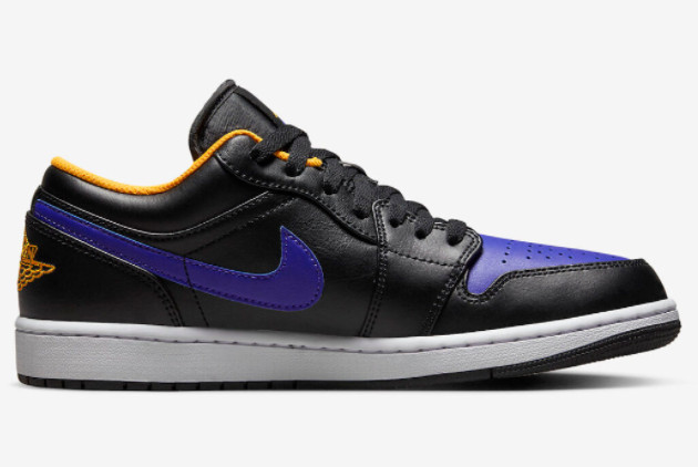 Air Jordan 1 Low 'Dark Concord' Sneakers - Black/Dark Concord-Taxi 553558-075