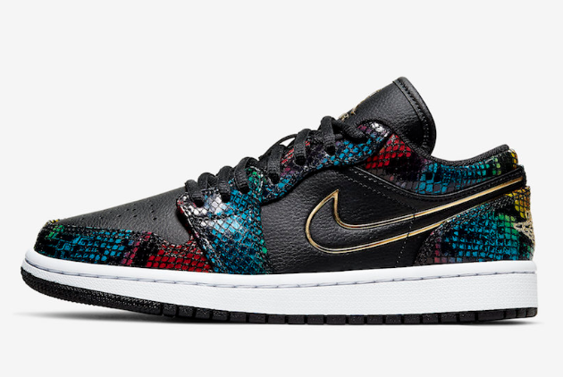 Air Jordan 1 Low 'BHM' Multicolor Snakeskin CW5580-001 - Stylish and Iconic Sneakers for Every Occasion