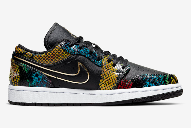 Air Jordan 1 Low 'BHM' Multicolor Snakeskin CW5580-001 - Stylish and Iconic Sneakers for Every Occasion