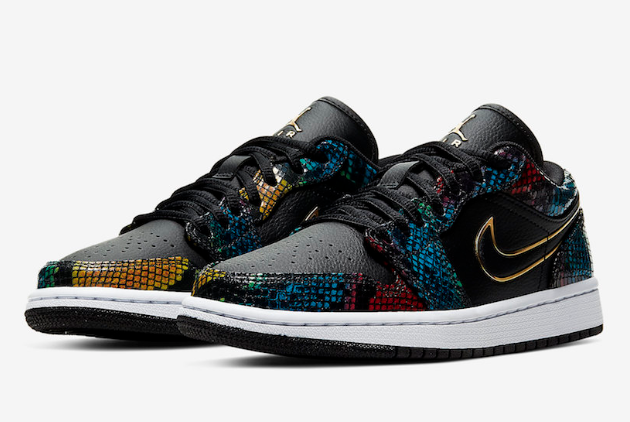 Air Jordan 1 Low 'BHM' Multicolor Snakeskin CW5580-001 - Stylish and Iconic Sneakers for Every Occasion
