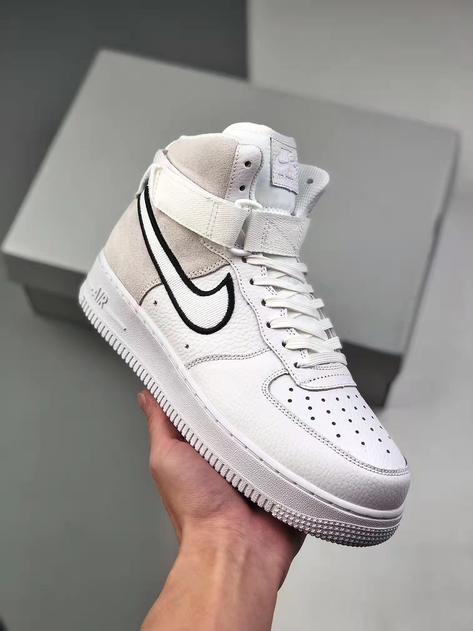 Nike Air Force 1 High White Vast Grey Black AO2442-100 - Shop Now!