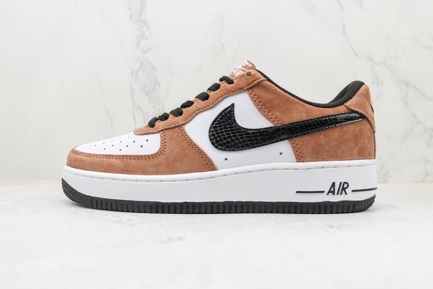 Nike Air Force 1 07 Low Snake Mocha Black White DE0023-800 - Premium Sneakers for Men and Women