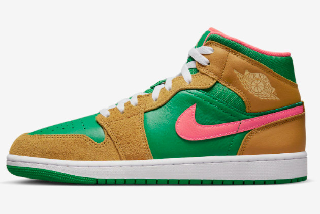 Air Jordan 1 Mid 'Wheat/Watermelon' - Shop Now for Exclusive Style