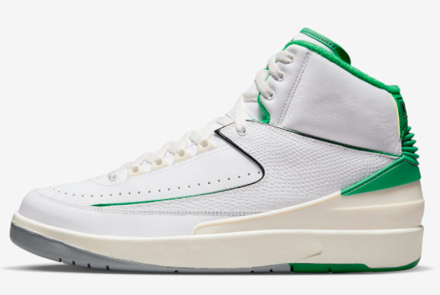 Air Jordan 2 Lucky Green: White/Lucky Green-Sail-Light Steel Grey - DR8884-103