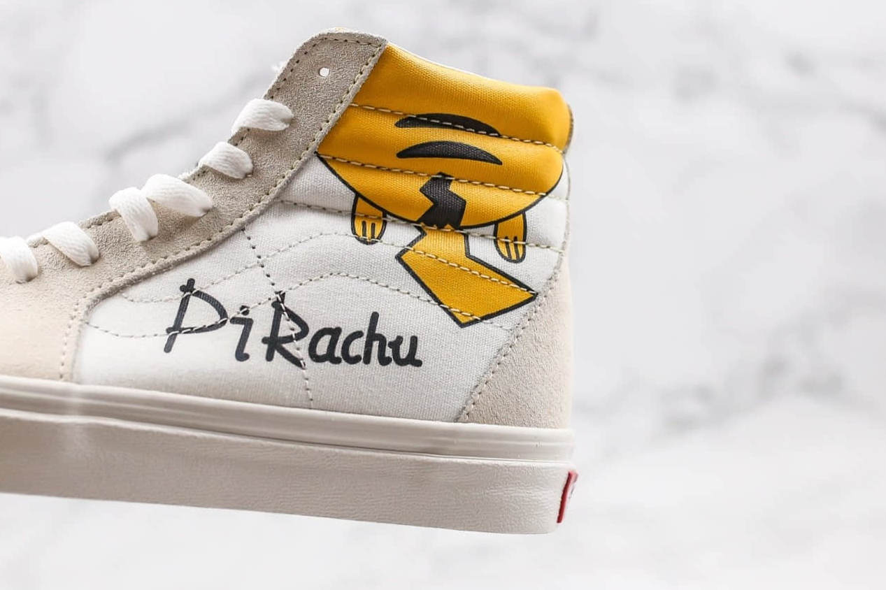 Pikachu x Vans Sk8-Mid White Sneakers - Limited Edition Collaboration