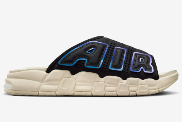 Nike Air More Uptempo Slide Black/Multi-Color Sanddrift | FB7799-001