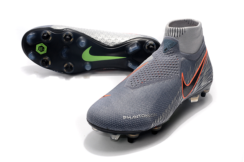 Nike Phantom Vision Elite DF SG-Pro Anti-Clog Gray Silver - Premium Soccer Cleats